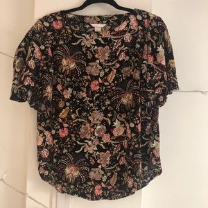 H&M short sleeve paisley floral blouse
